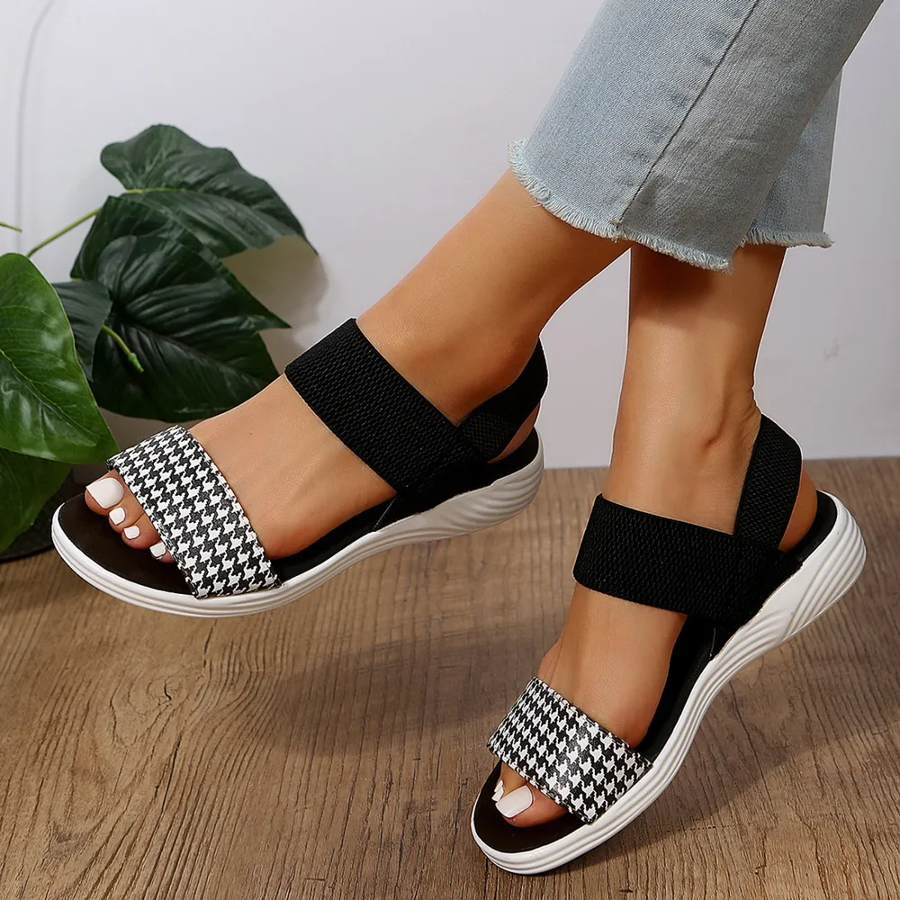 PU Leather Open Toe Low Heel Sandals, image 12