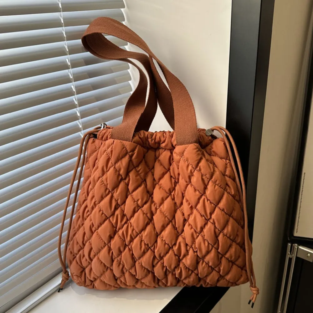 Drawstring Bubble Texture Tote Bag, image 19
