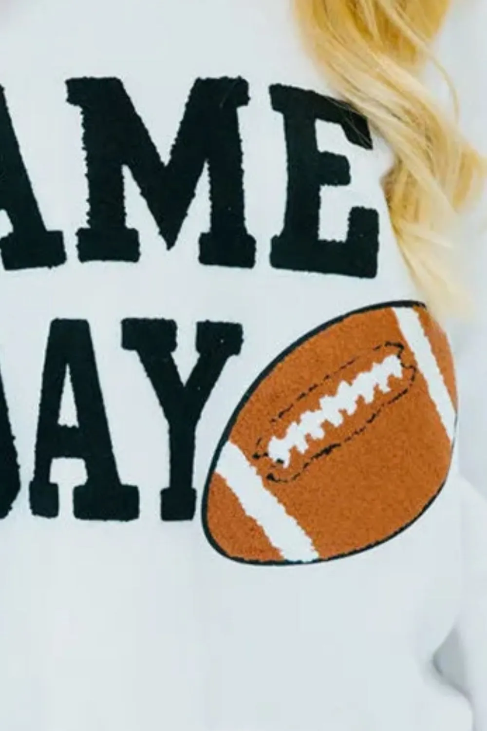 GAME DAY Round Neck Long Sleeve Sweatshirt, image 3