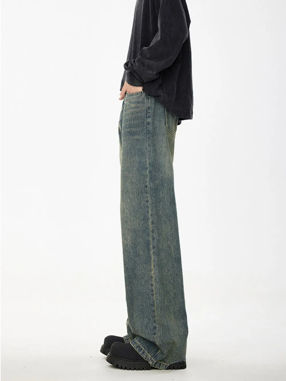 Men's Full Size Wide Leg Relaxed Fit Jeans Plus Size, image 7
