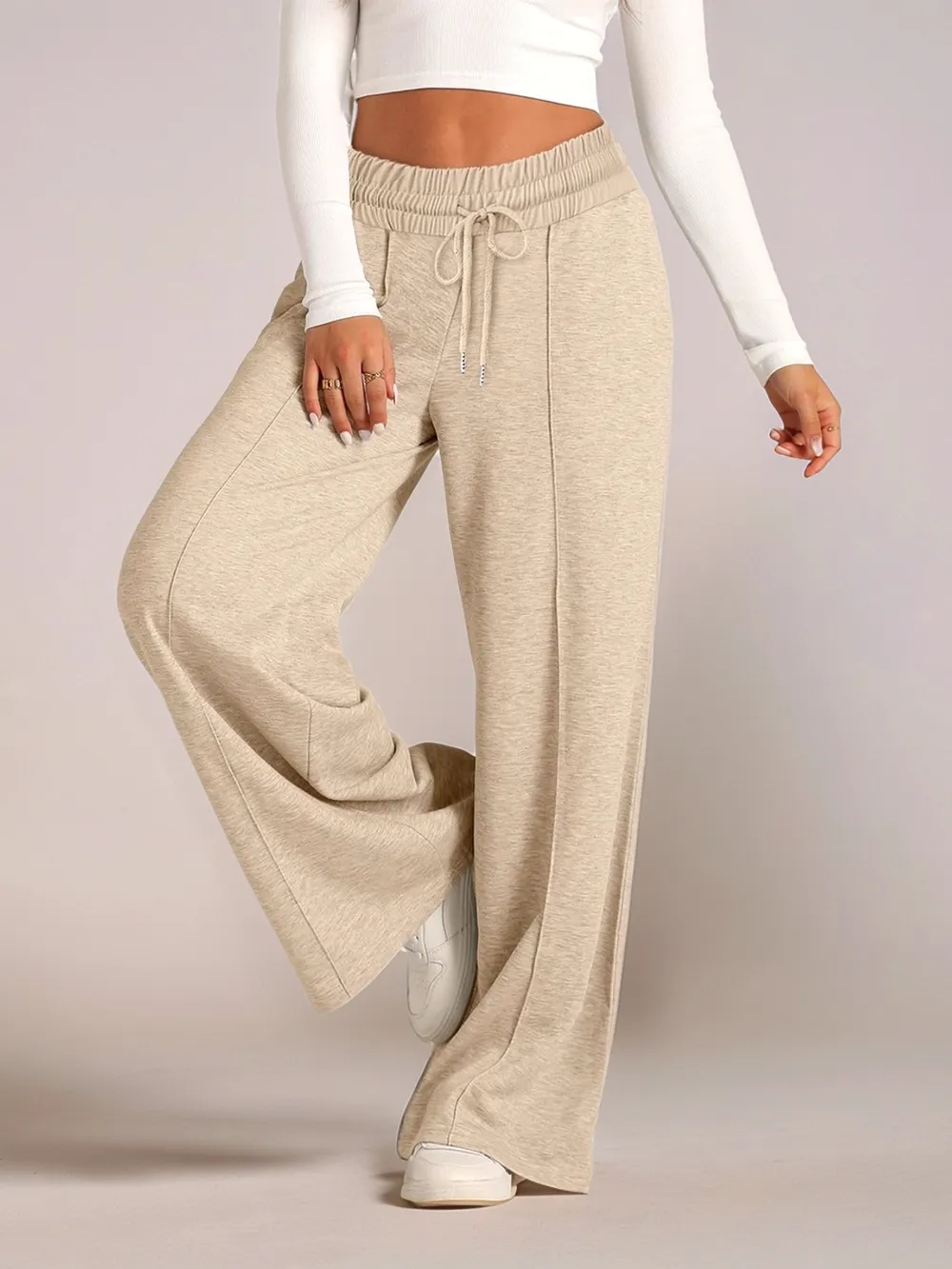 Full Size Drawstring Relaxed Fit Wide Leg Pants Plus Size, image 5