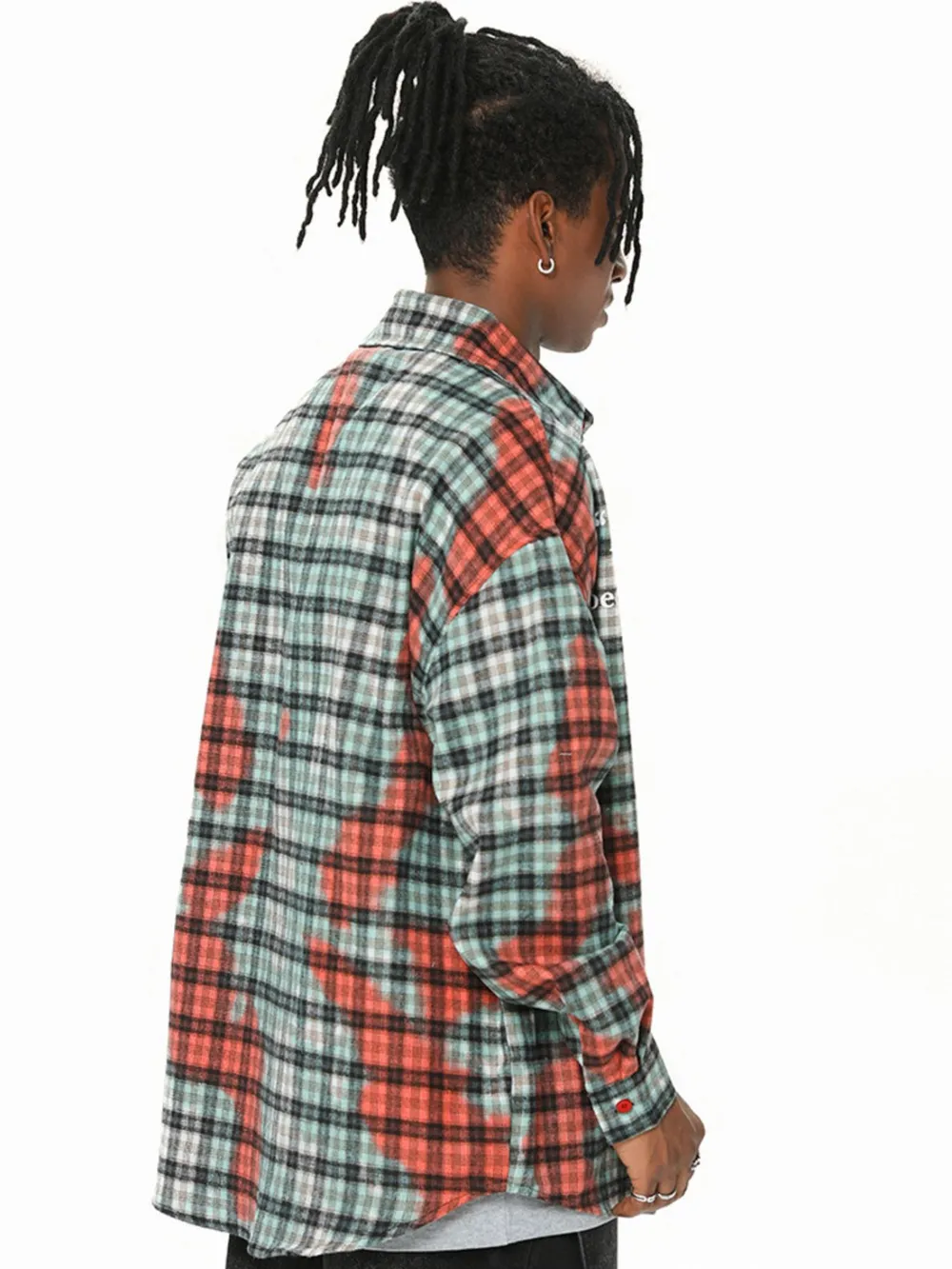 Men's Plaid Mixed Pattern Long Sleeve Shirt, image 2