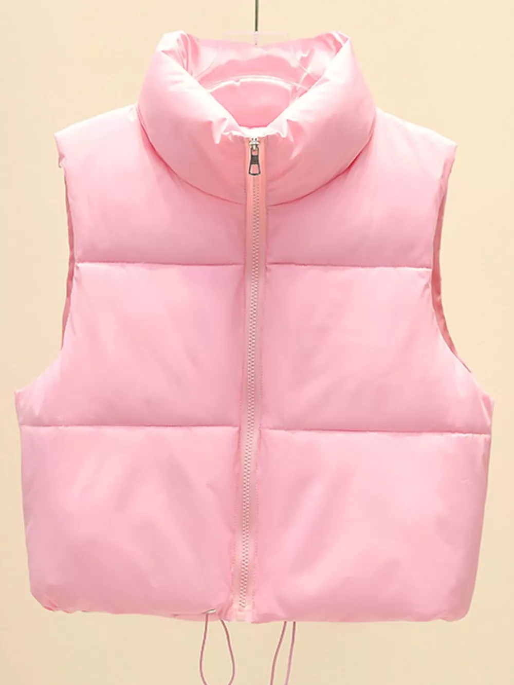 Zip-Up Puffer Vest Coat, image 8