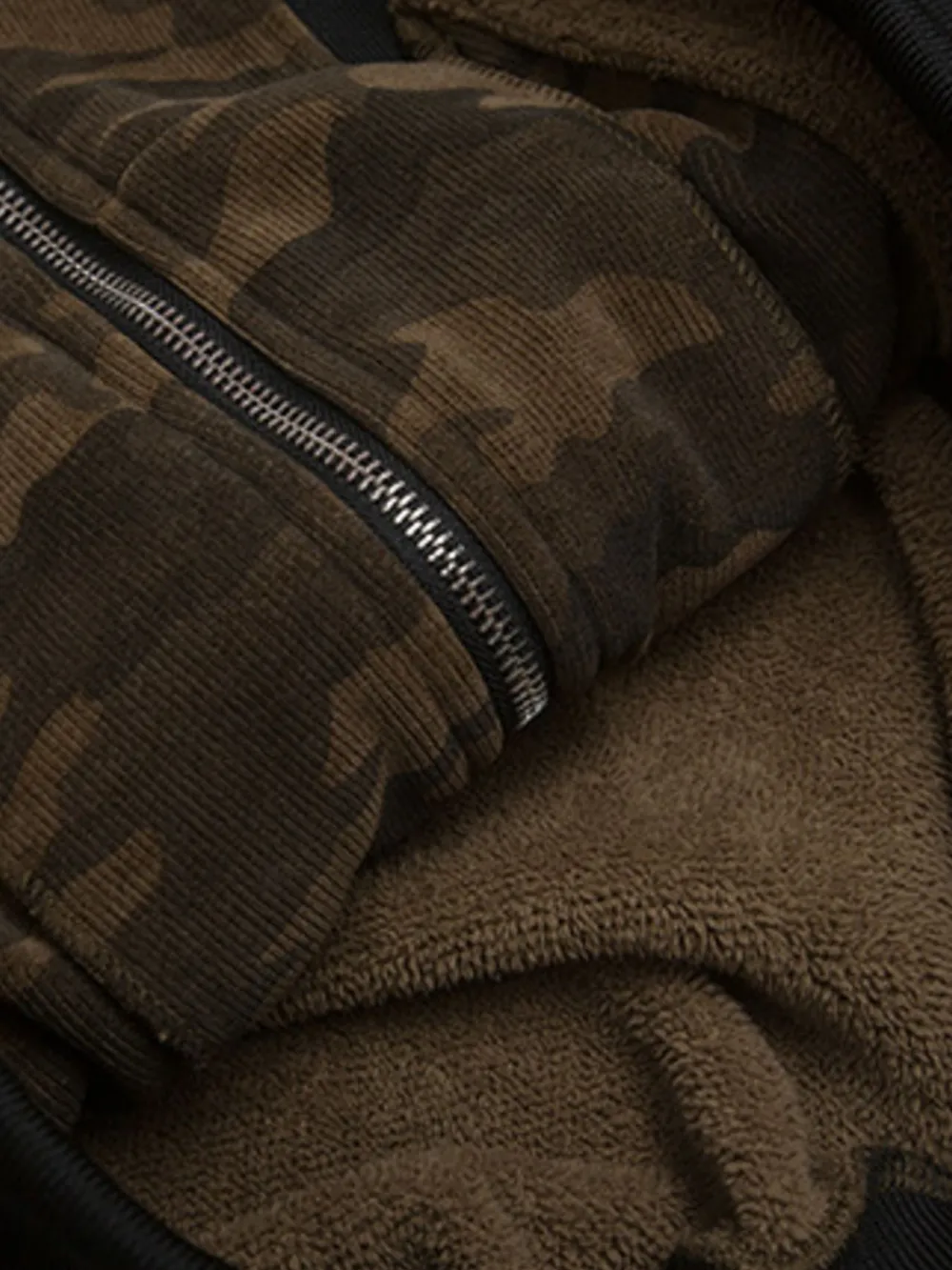 Men's Camouflage Faux Fur Hood Jacket, image 5