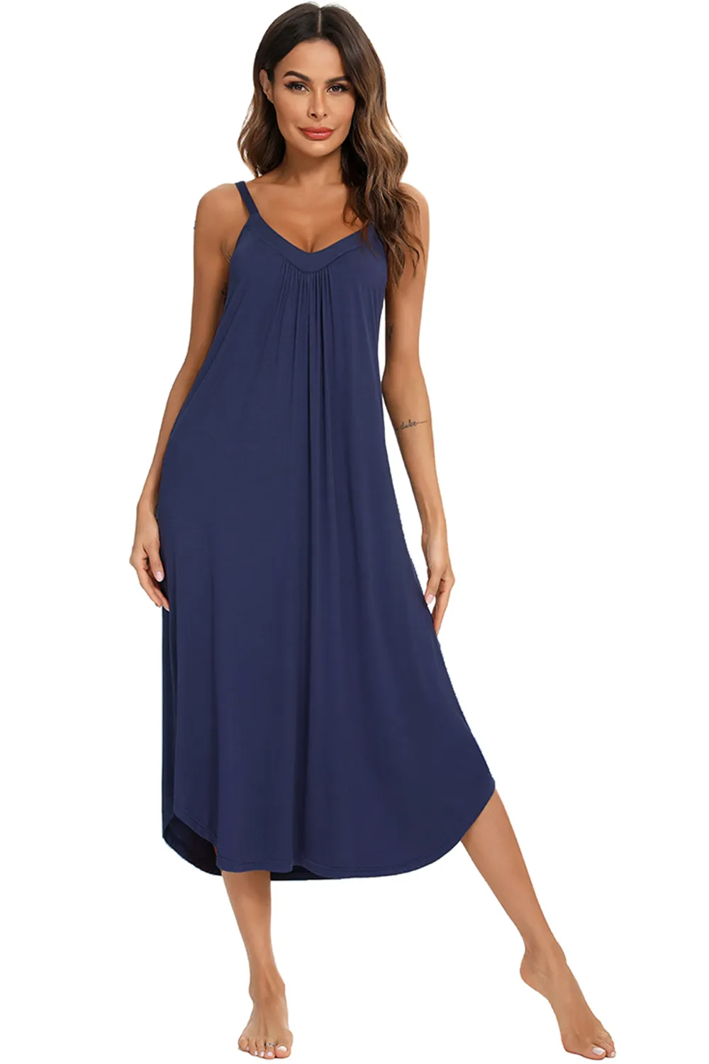 V-Neck Midi Lounge Dress, image 12