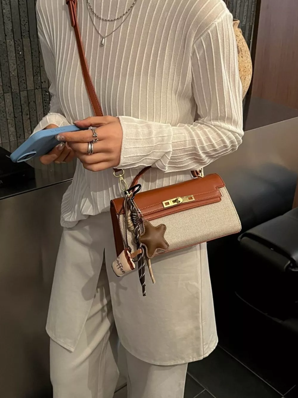 Two-Tone Flap Crossbody Bag, image 4