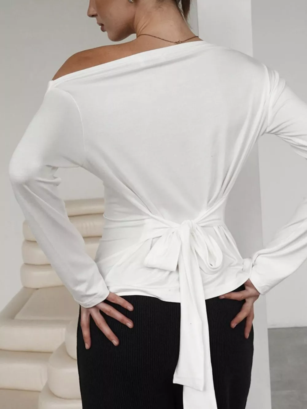 One Shoulder Long Sleeve Top, image 4