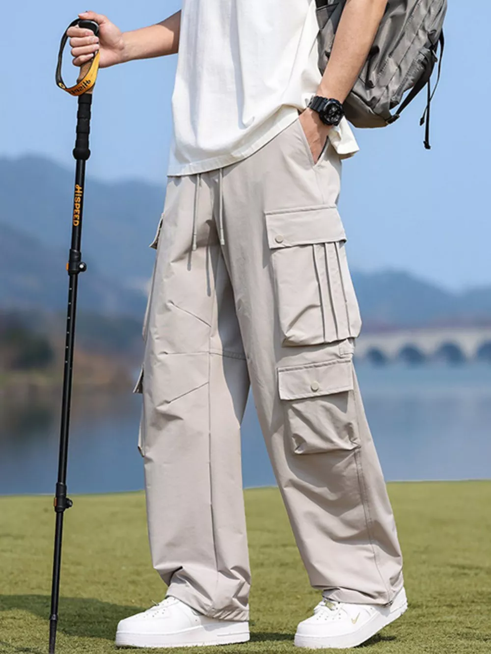 Men's Plus Size Loose Fit Multi-Pocket Cargo Pants, image 7