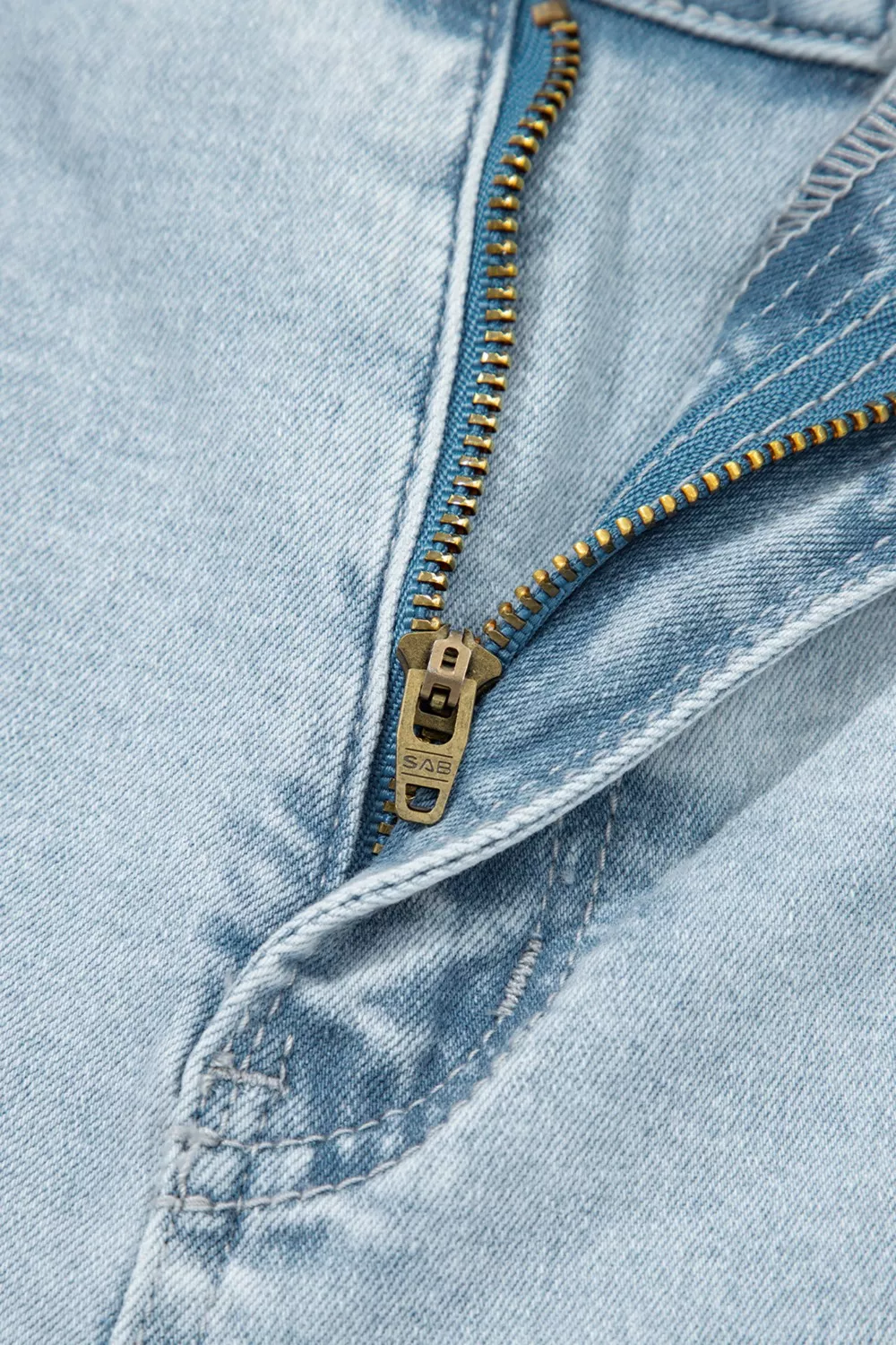Light Wash Utility Pocket Straight Leg Jeans, image 6