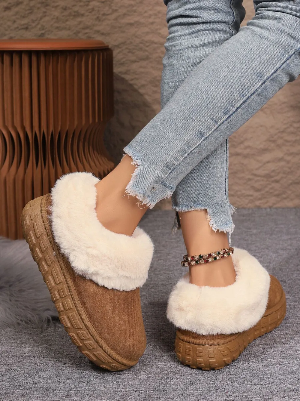 Faux Fur Lined Suede Winter Boots, image 5