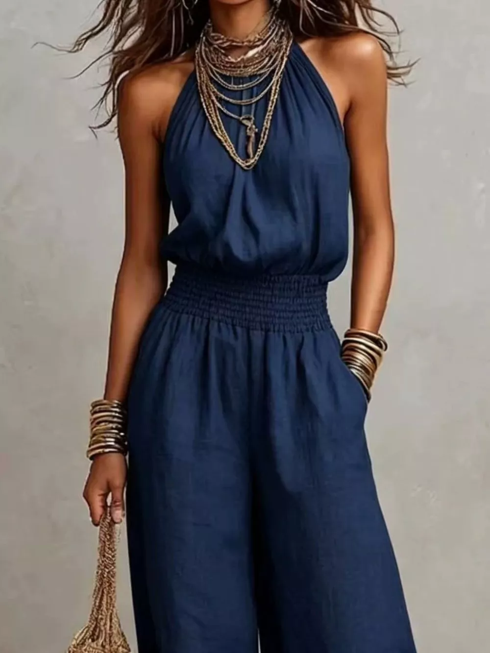 Elegant Halter Neck Wide-Leg Jumpsuit, image 12