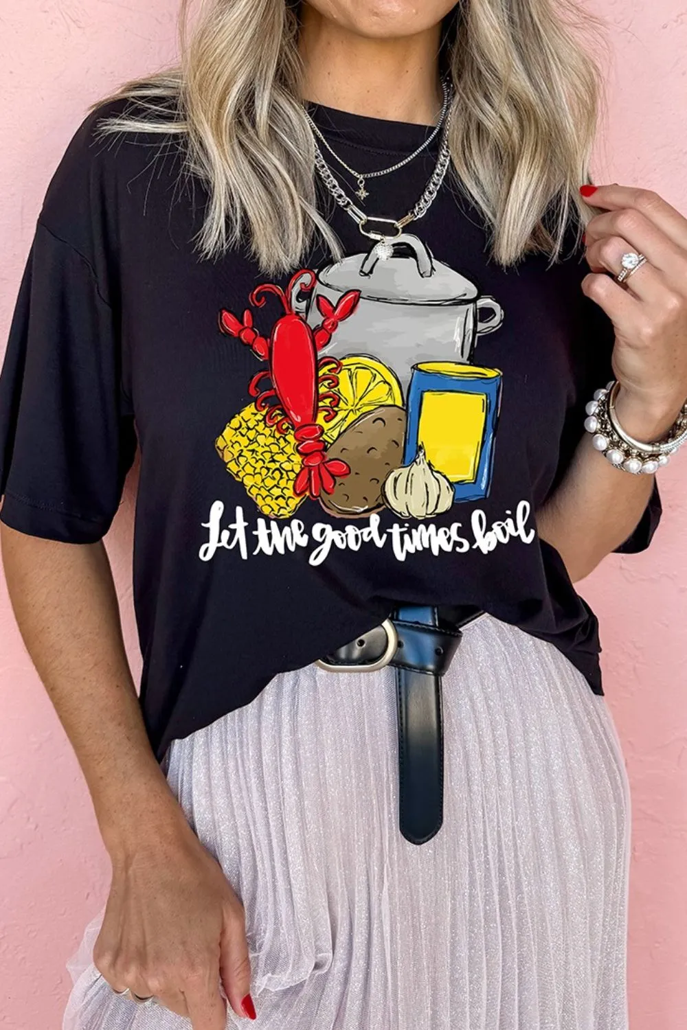 Graphic Round Neck Short Sleeve T-Shirt, image 4