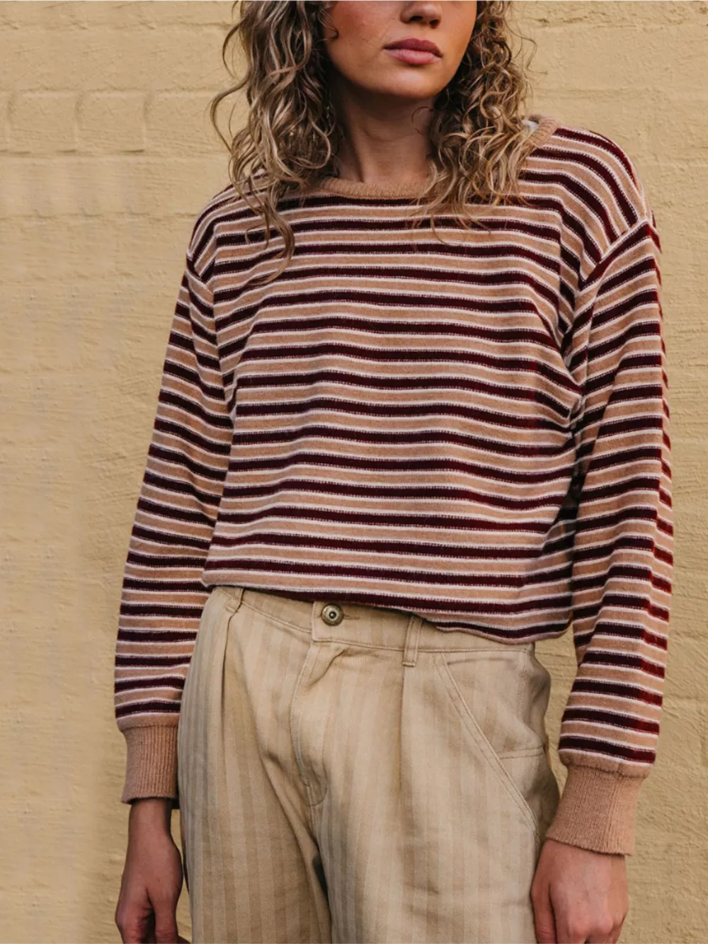 Striped Crew Neck Sweater, image 2