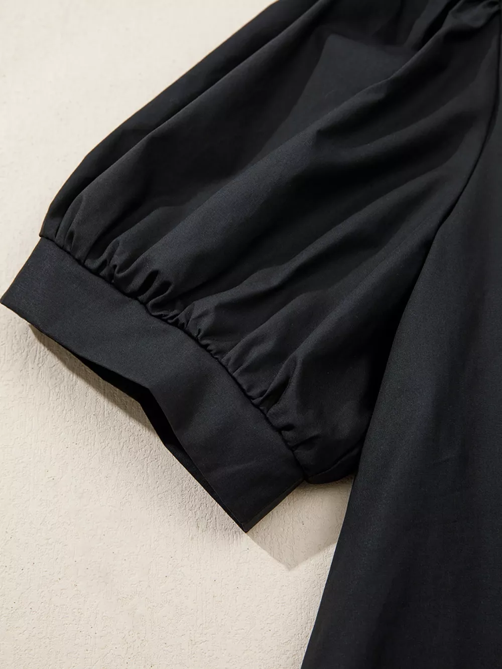Notched Puff Sleeve Blouse, image 7