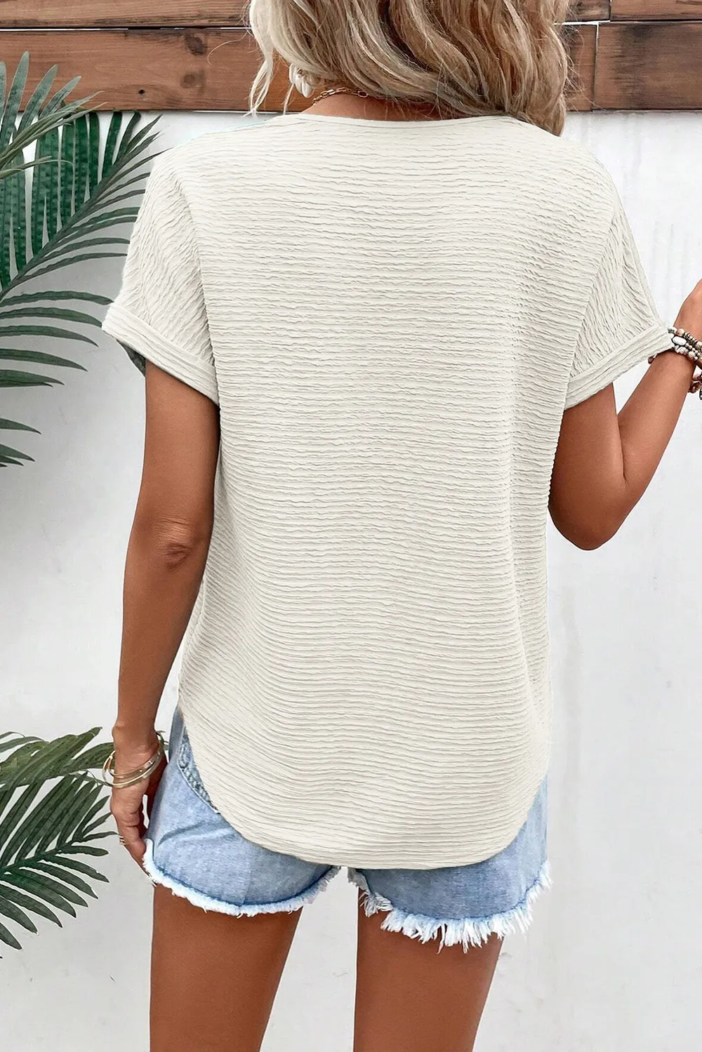 V-Neck Short Sleeve Blouse, image 4