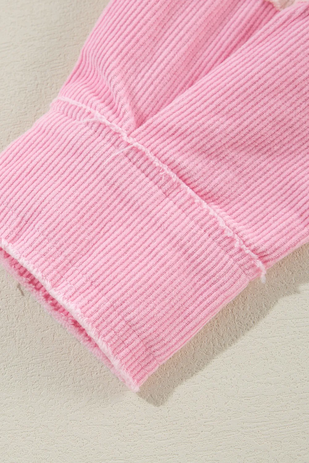 Two-tone Color Exposed Seam Corduroy Shacket, image 6