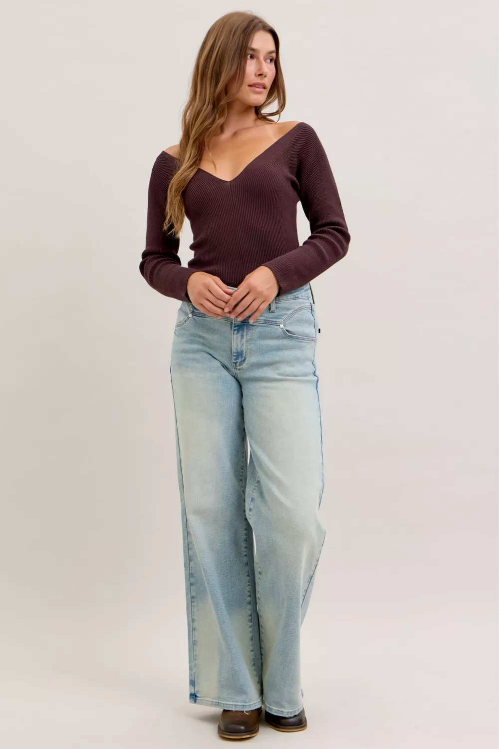 High Waist Column Straight Jeans, image 5