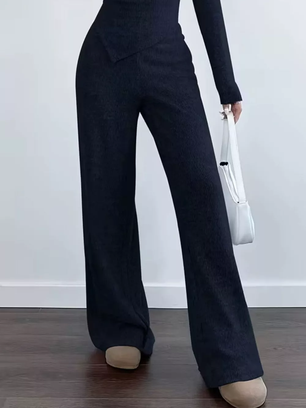 Chic One-Shoulder Asymmetrical Top and Wide-Leg Pants Set, image 18