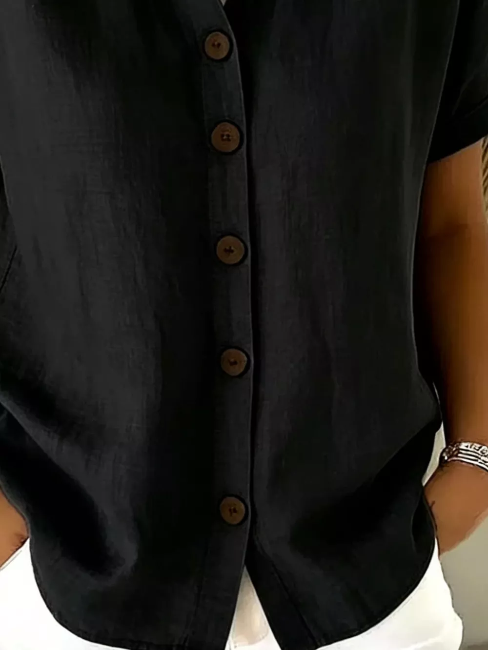 Full Size Button Up Short Sleeve Shirt Plus Size, image 21