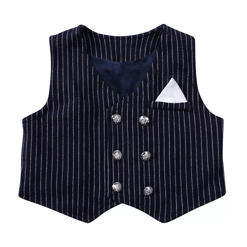 Children's Striped Vest and Pants Suit Set, image 11