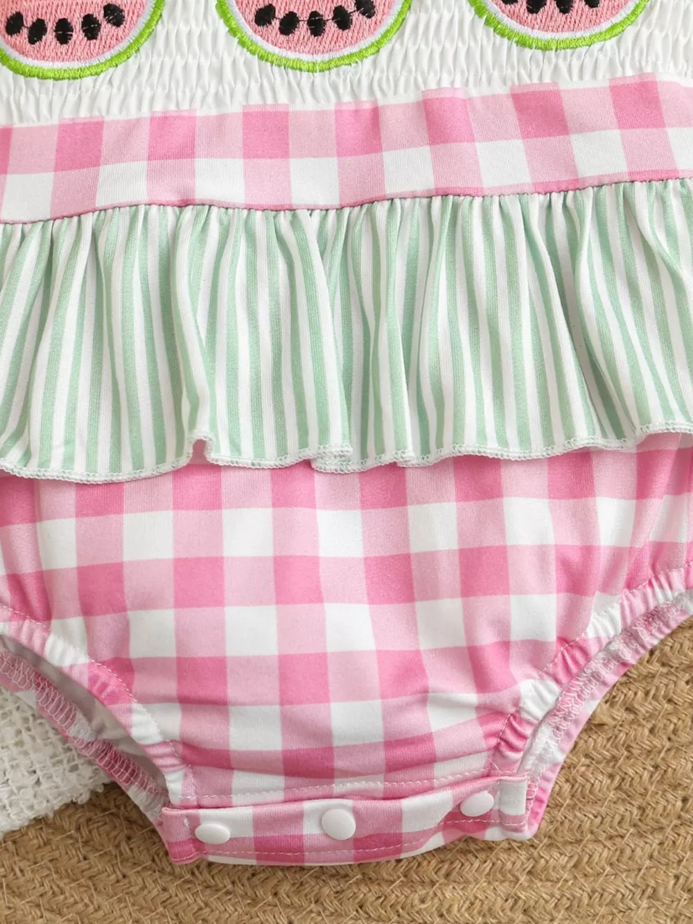 Children's Watermelon Gingham Ruffle One-Piece, image 6