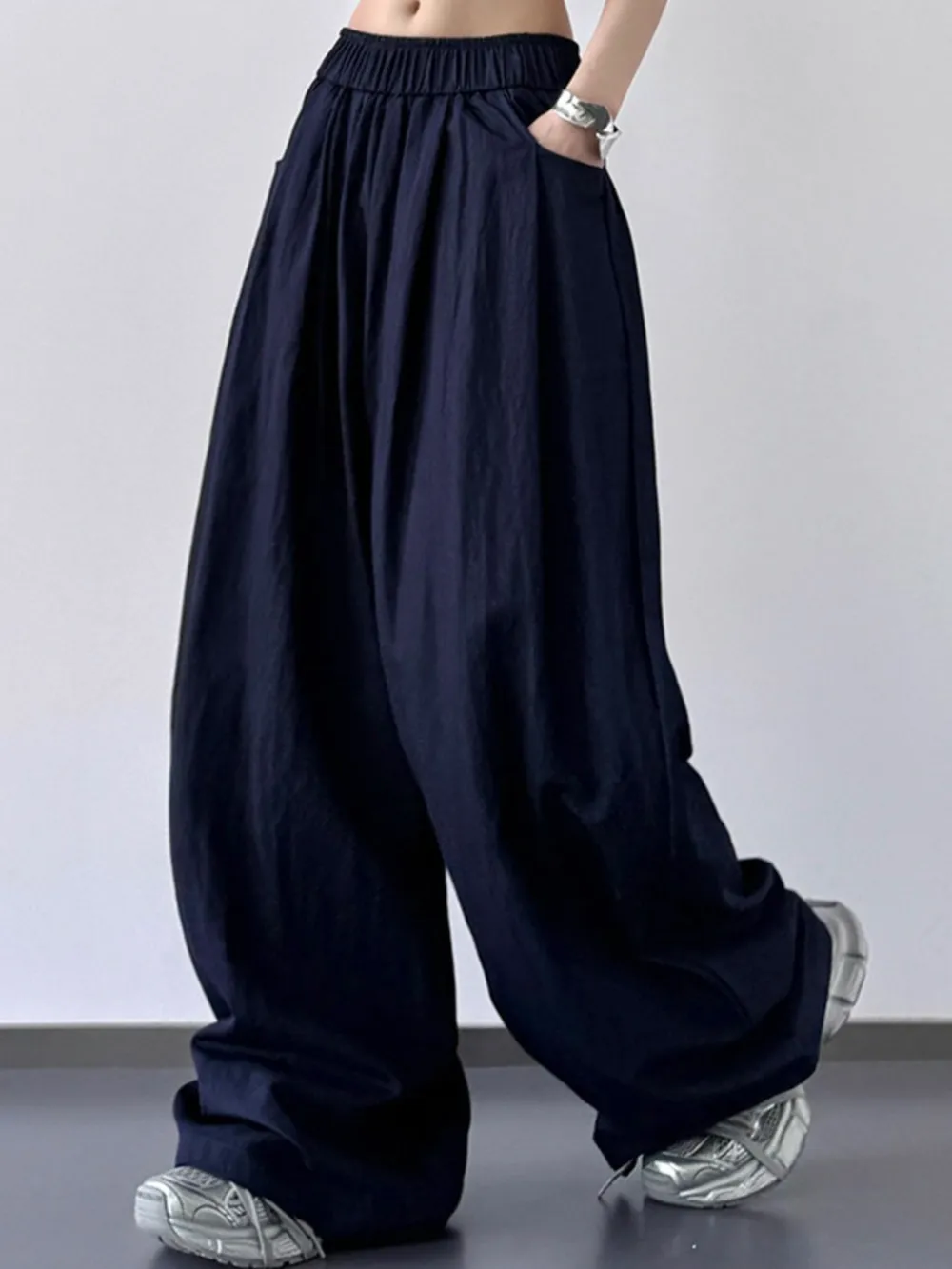 Wide Leg Pants with Elastic Waistband, image 3