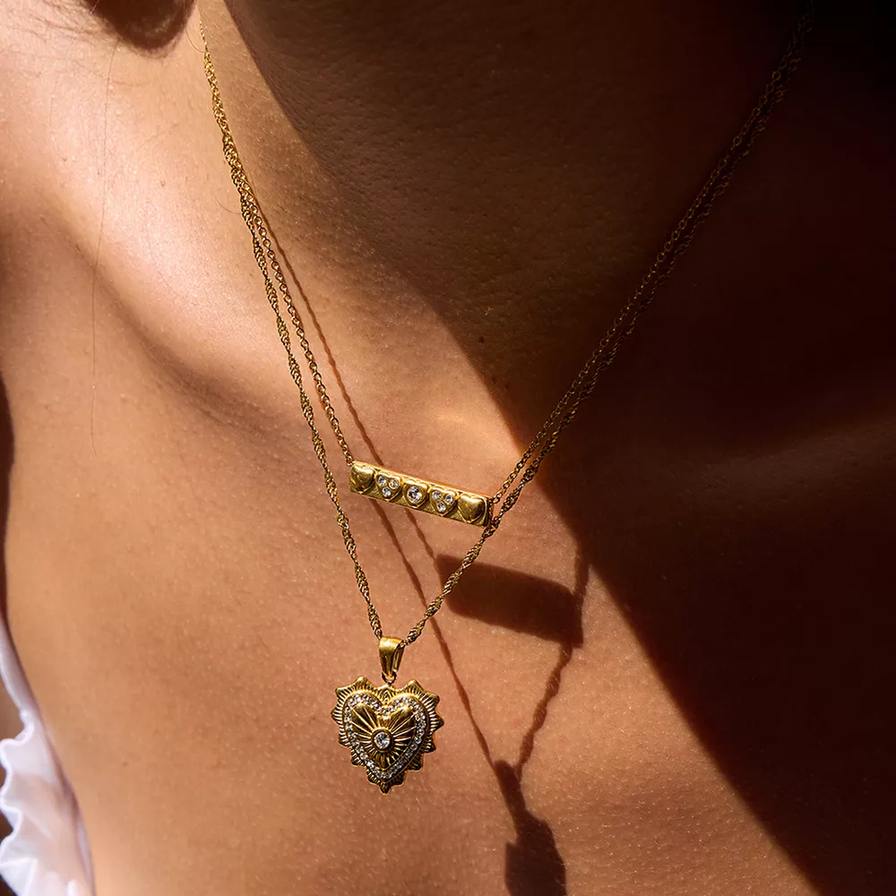 18K Gold-Plated Zircon Pendant Necklace, image 5