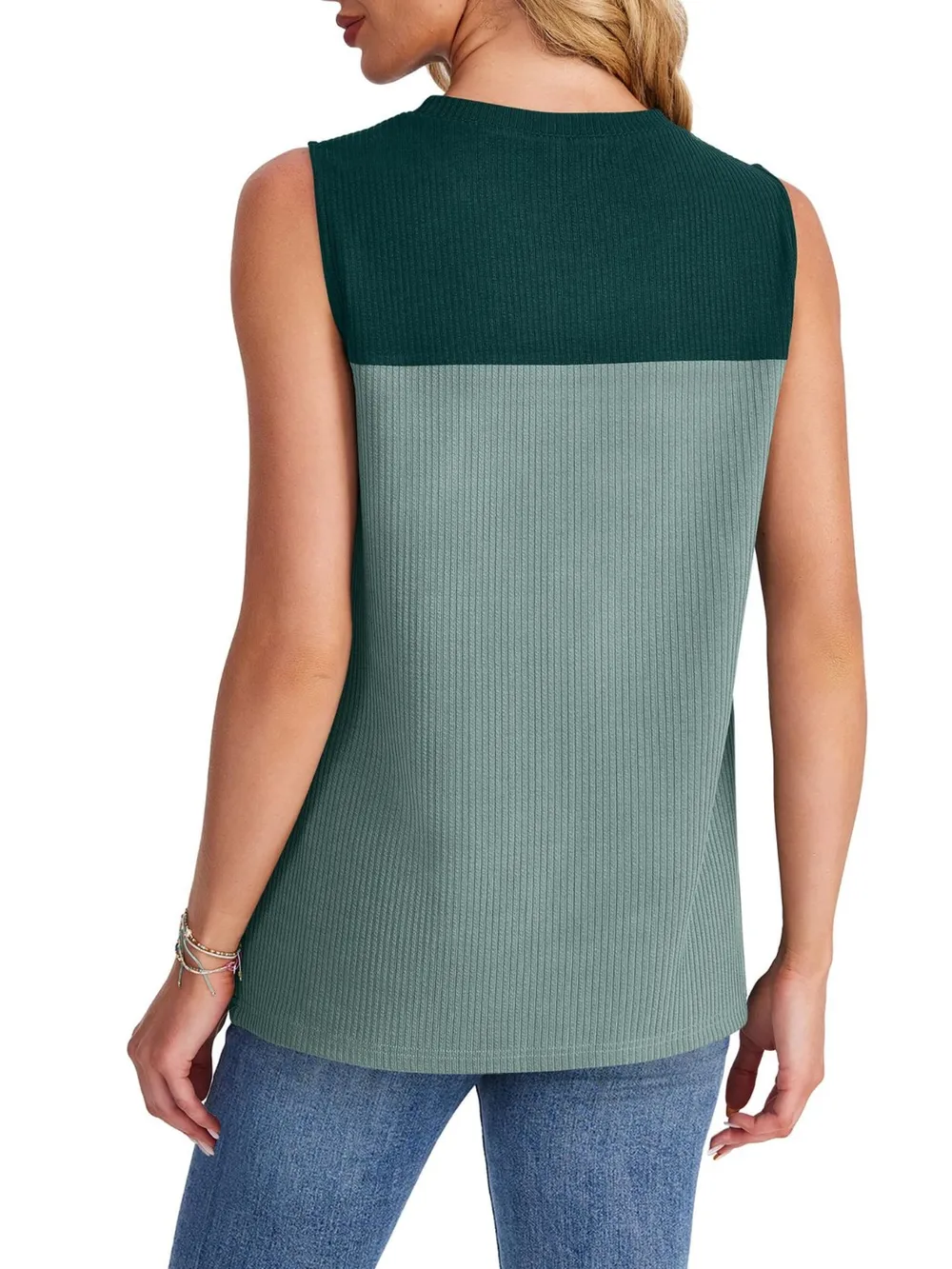 Color Block Round Neck Tank, image 11