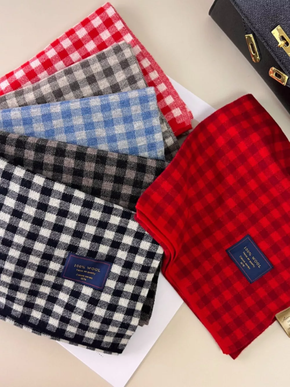 100% Wool Plaid Scarf, image 2