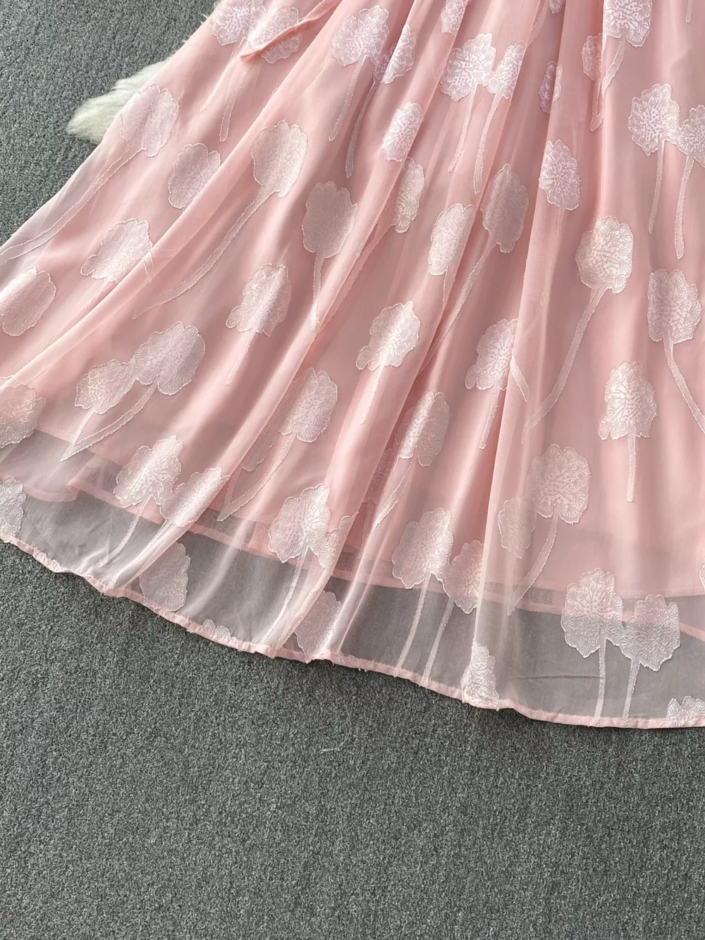 Button Front Puff Sleeve Chiffon Dress, image 7