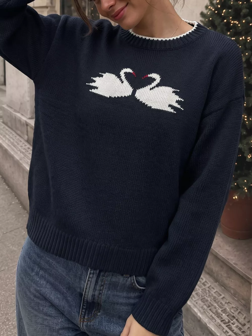 Swan Dropped Shoulder Sweater, image 4