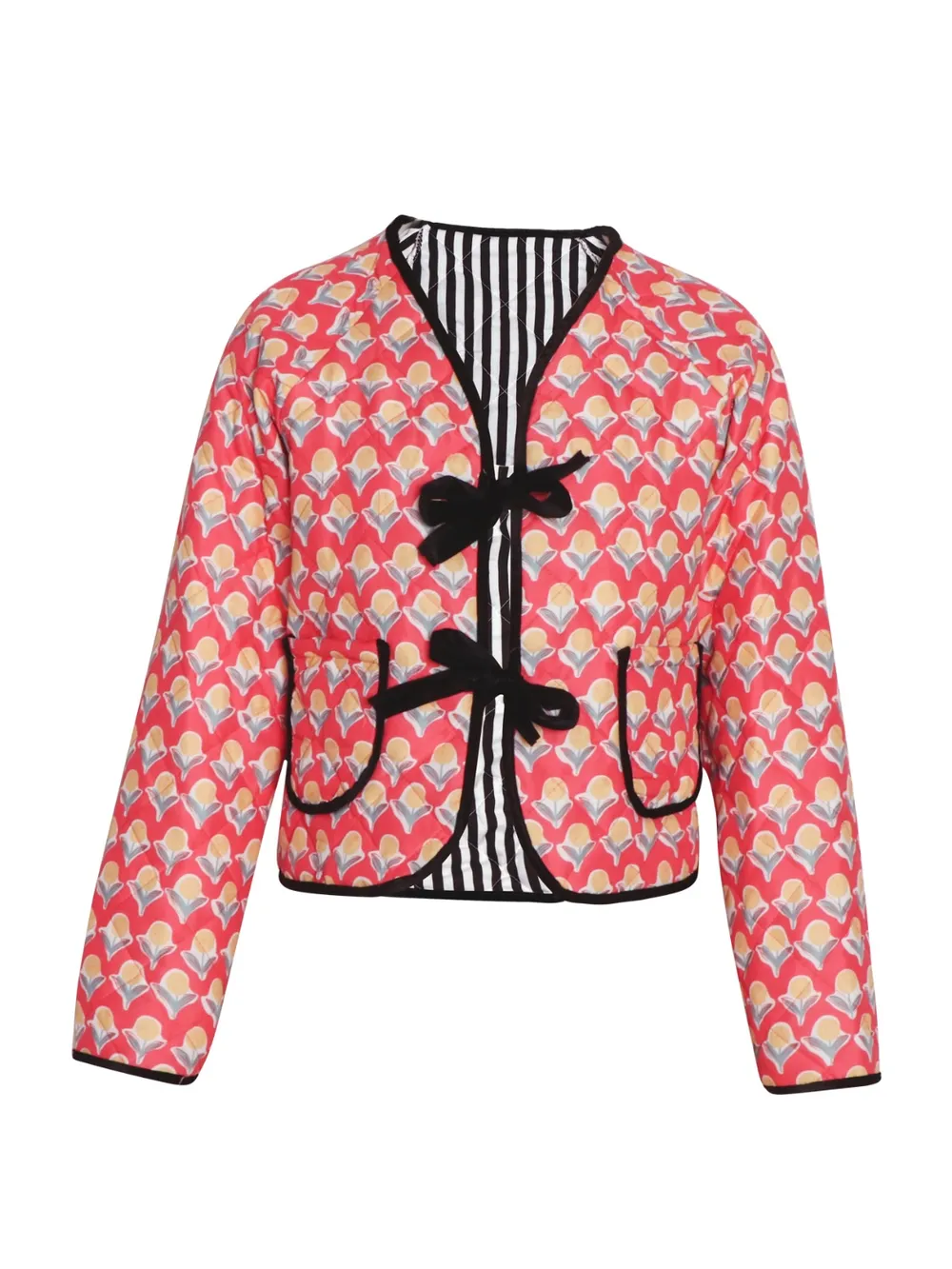 Tied Printed Long Sleeve Jacket, image 2