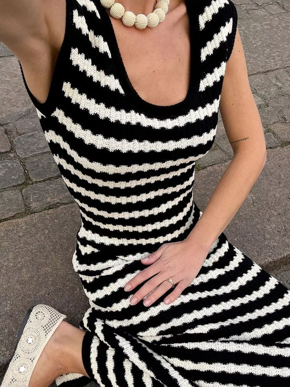 Side Slit Sleeveless Midi Knit Dress, image 10