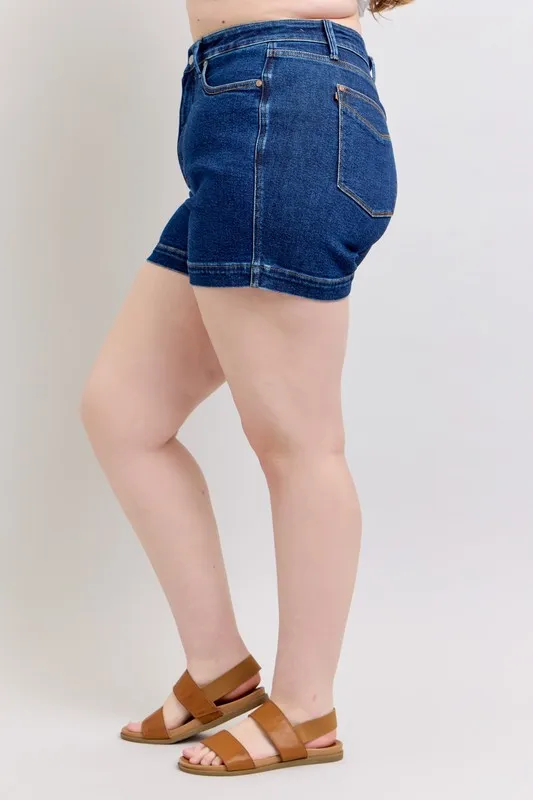 Full Size High Waist Tummy Control Denim Shorts Plus Size, image 3