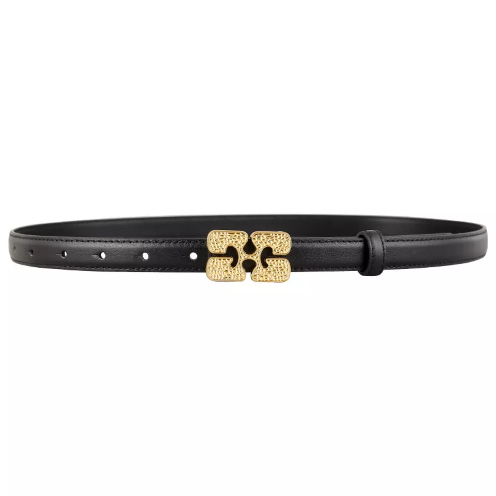 Gold Buckle Leather Belt, image 5