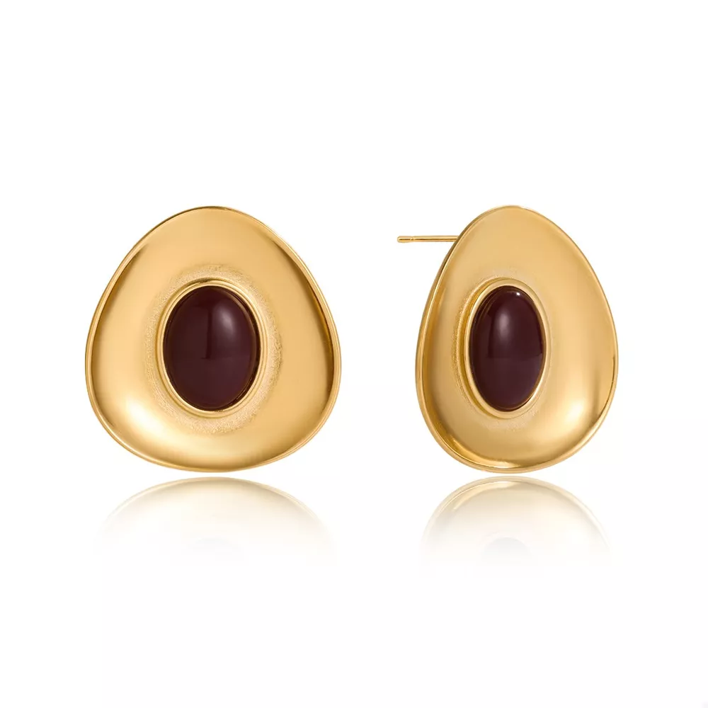 18K Gold-Plated Resin Stud Earrings, image 8