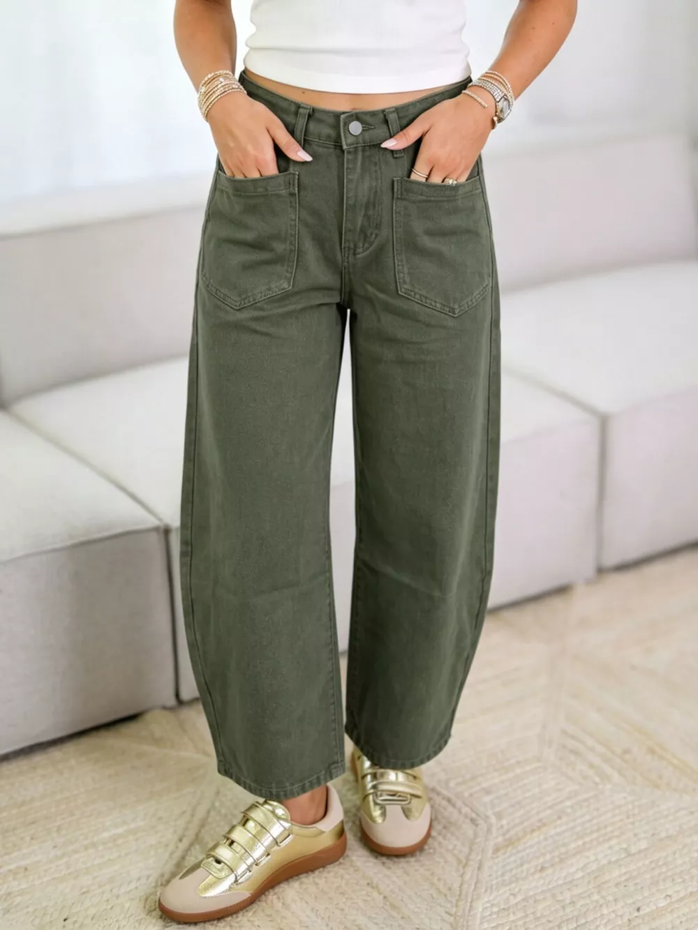 Wide-Leg Jeans with Front Patch Pockets, image 8