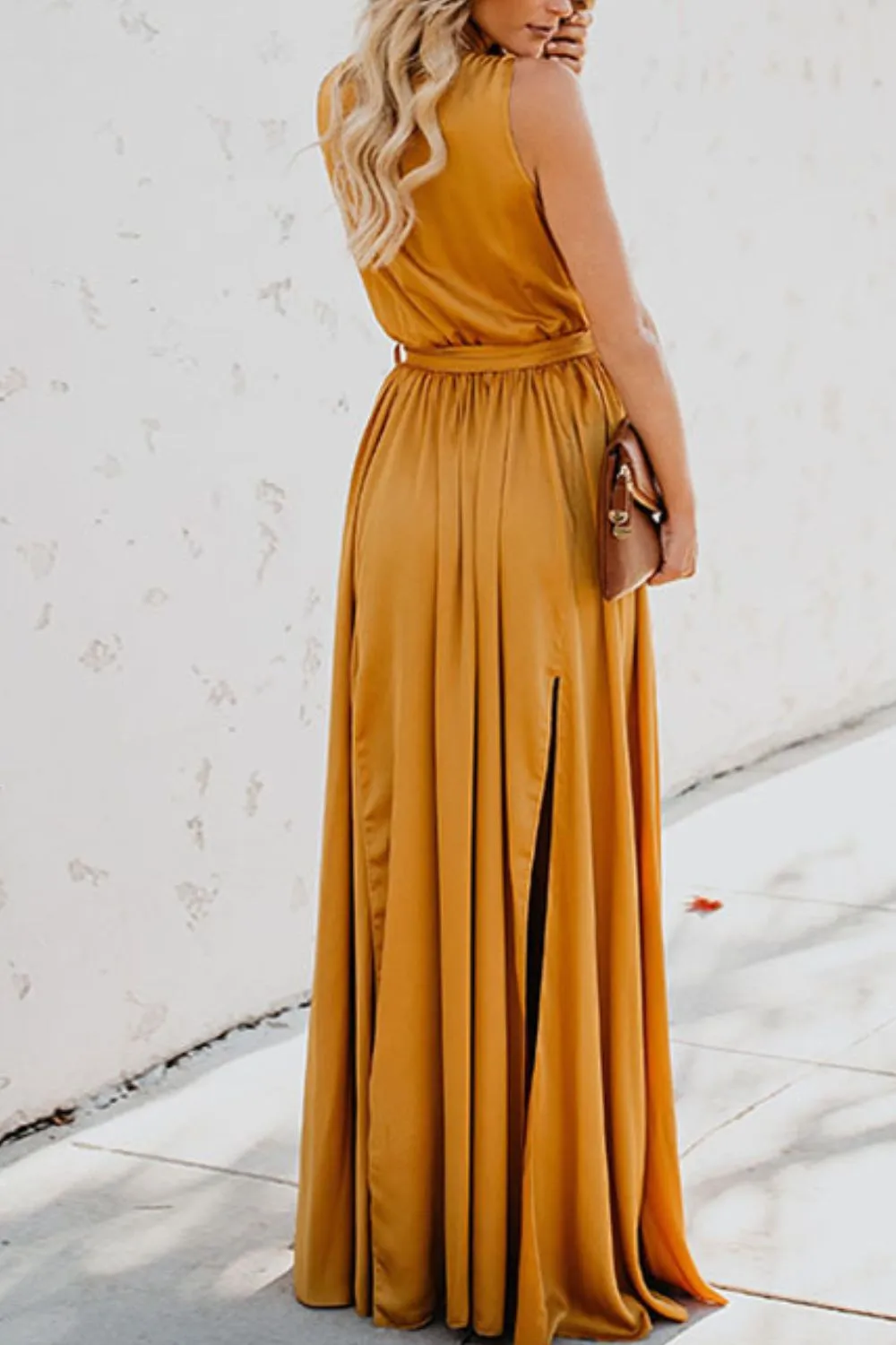 Surplice Tie Waist Maxi Dress, image 6