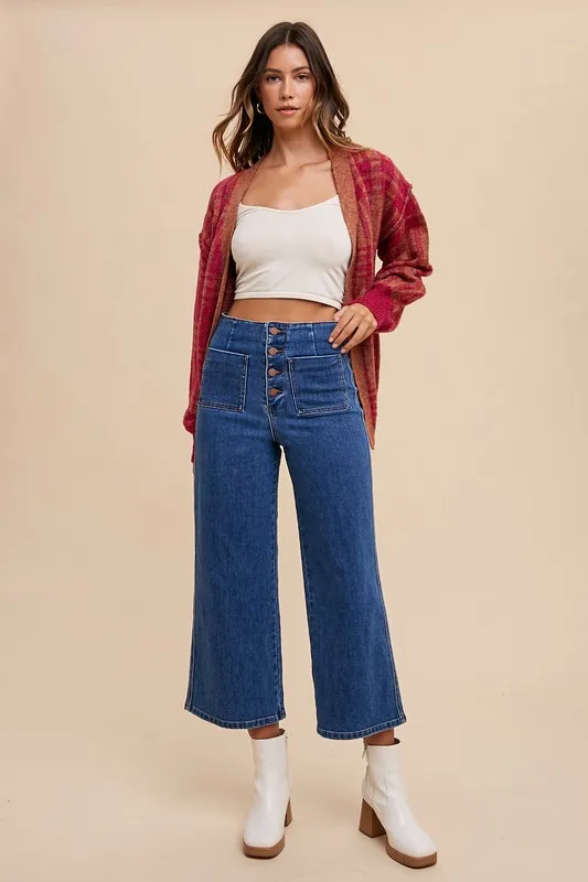 Button Fly High Waist Jeans, image 4
