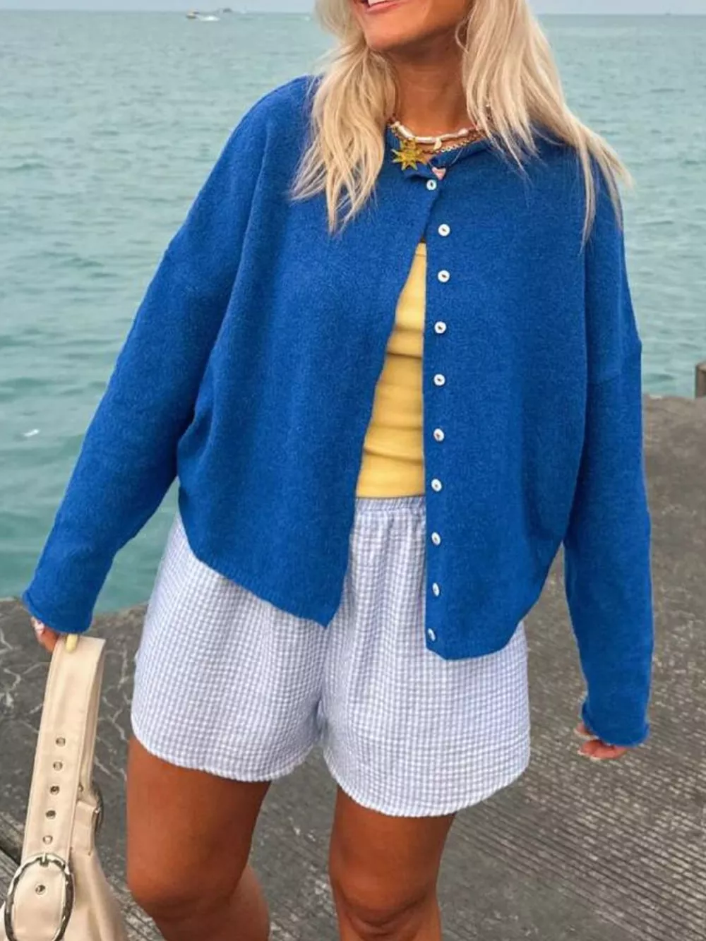 Button-Down Dropped Shoulder Cardigan, image 15