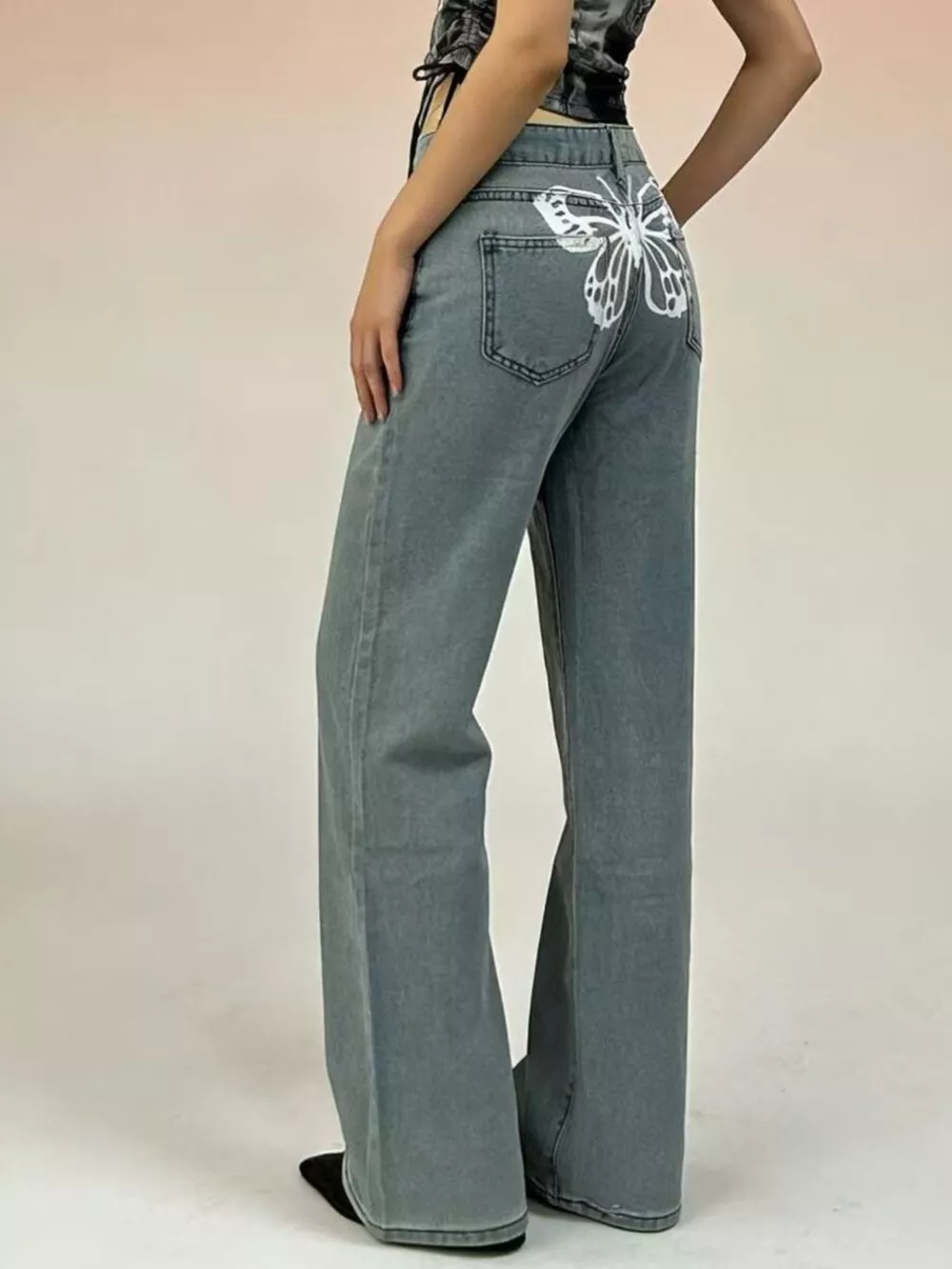 Butterfly Back Wide Leg Jeans, image 8