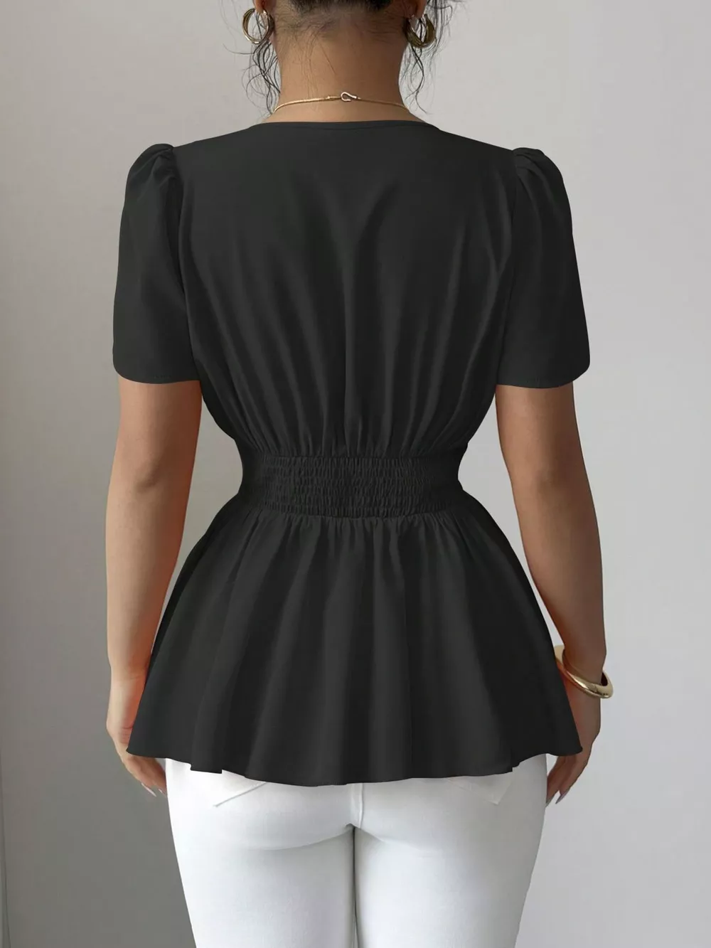 Surplice Short Sleeve Blouse, image 4