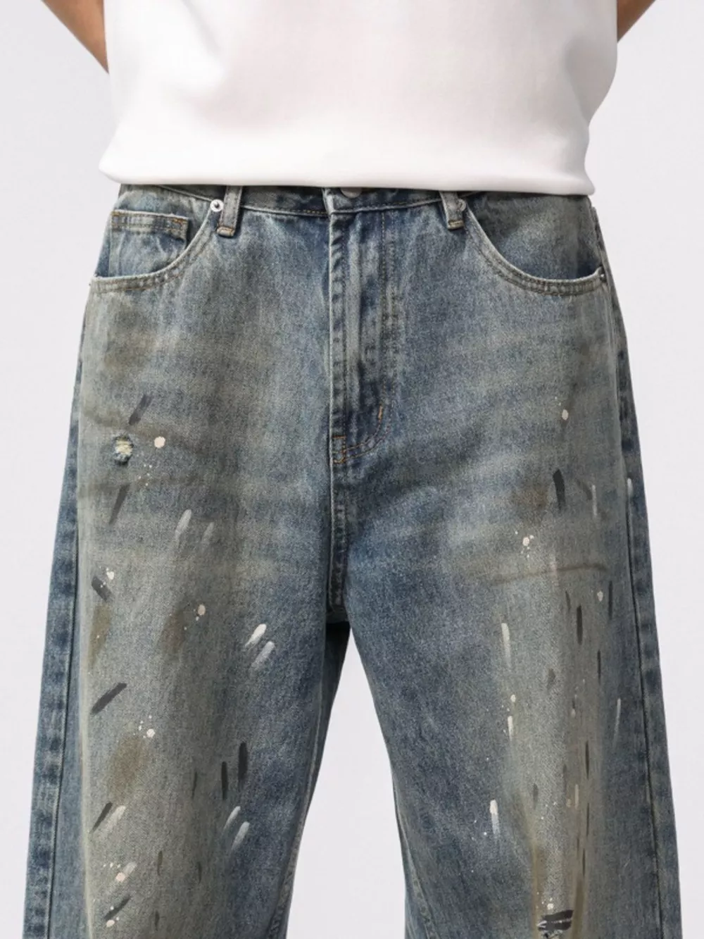 Men's Washed Loose Fit Jeans, image 8