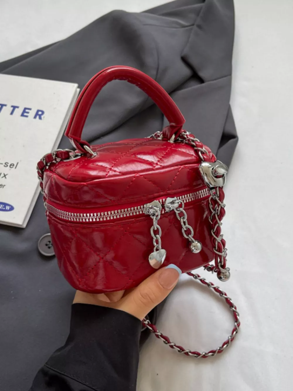 Quilted Pattern Crossbody Bag, image 5