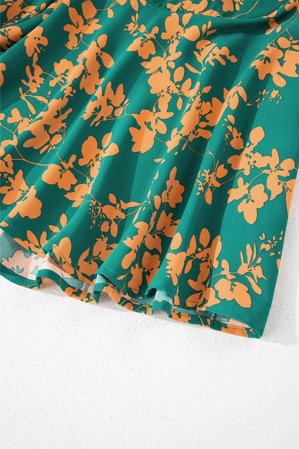 Printed Ruffled Hem Button Front Dress, image 5