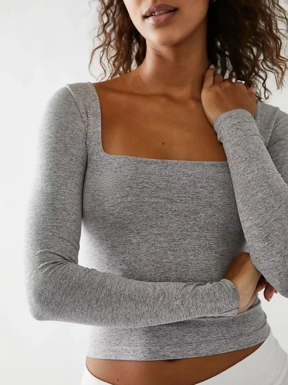 Square Neck Long Sleeve T-Shirt, image 2