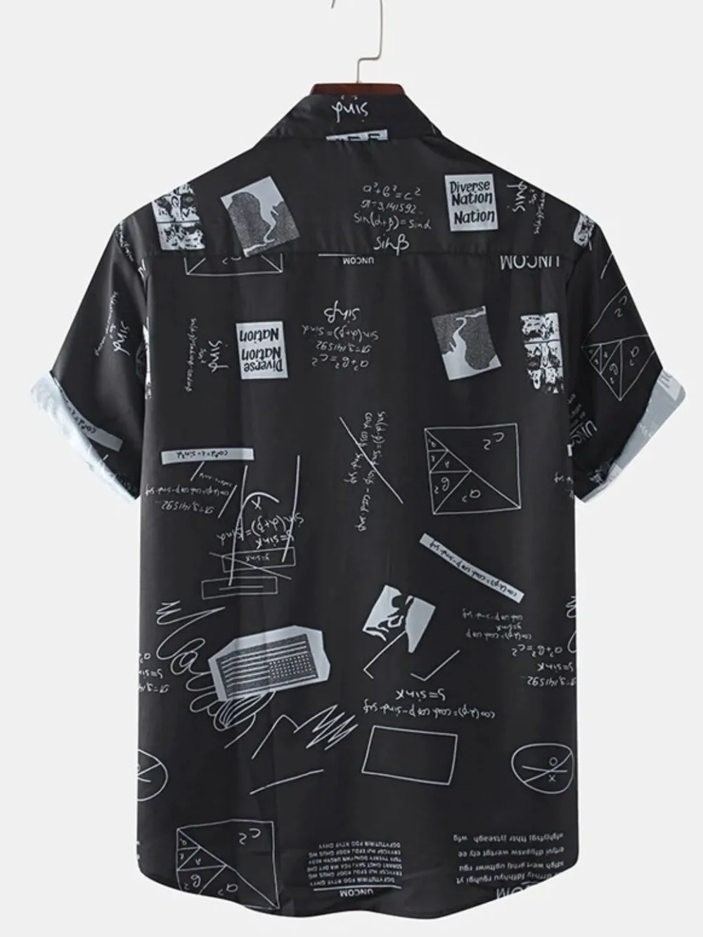 Men's Full Size Printed Button Up Short Sleeve Shirt Plus Size, image 2