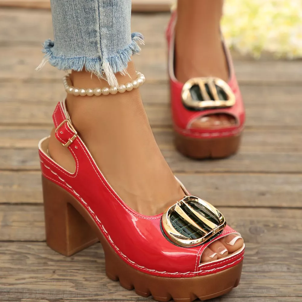 Open Toe Block Heels Sandals, image 3