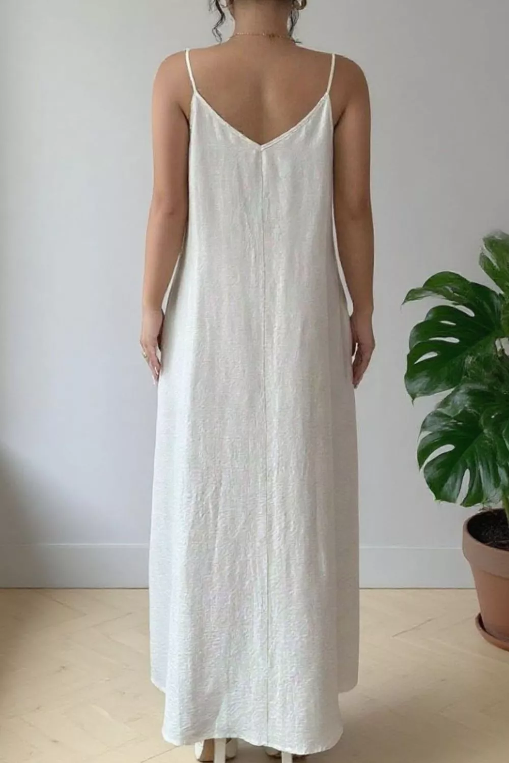 Spaghetti Strap V-Neck Maxi Dress, image 3