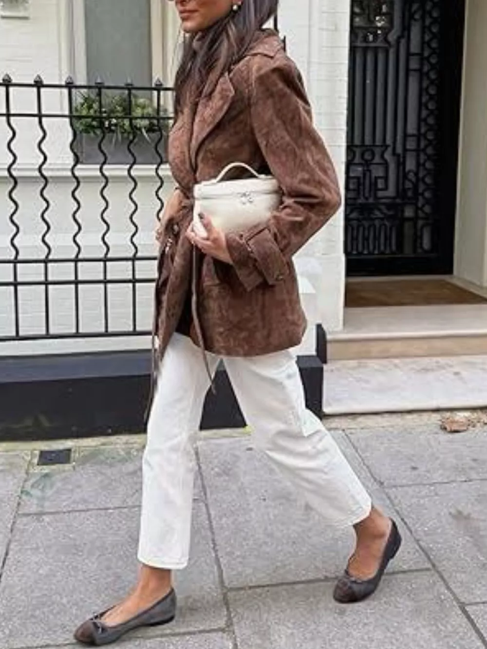 Double Breasted Tie Waist Coat, image 4